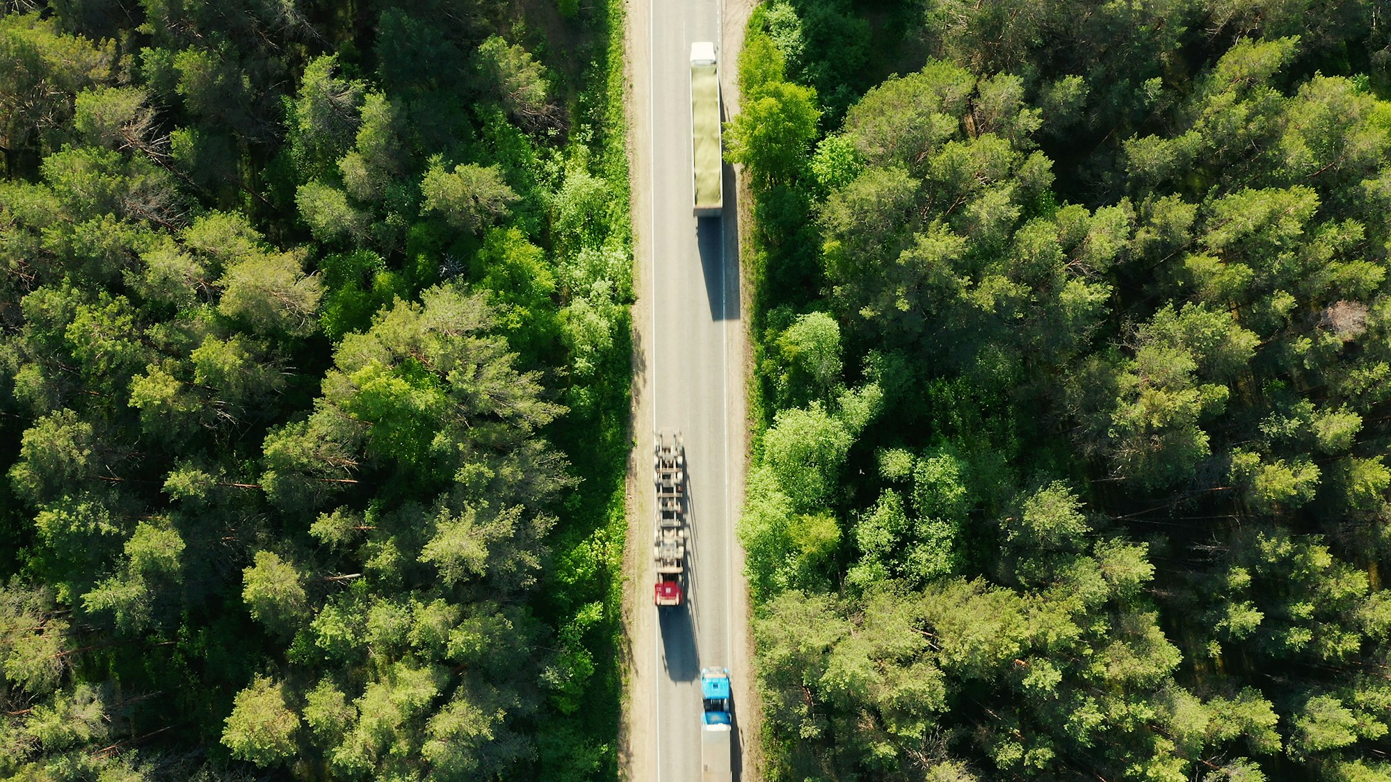 Trucks on road