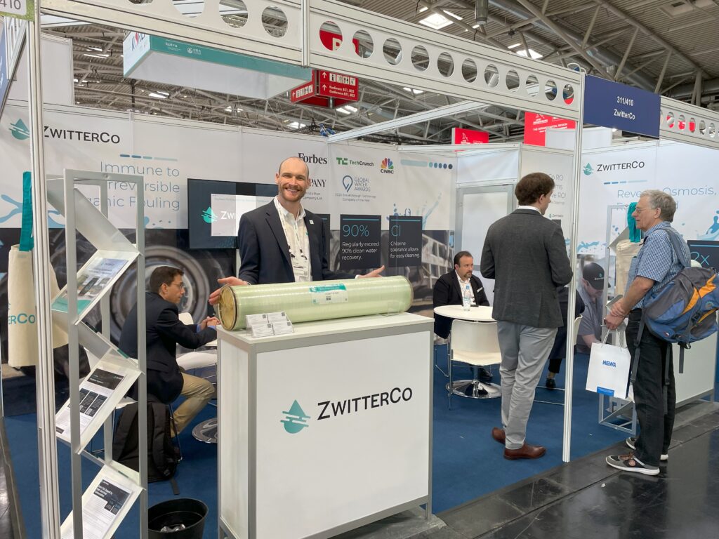 ZwitterCo employees in the ZwitterCo booth at IFAT Munich 2024.